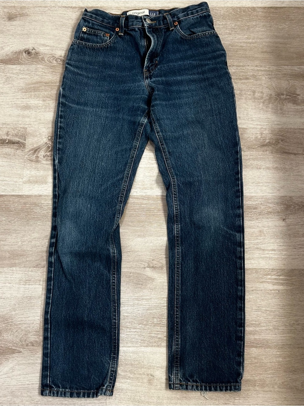 Gap original straight leg denim jeans in navy blue vintage 90s fit 26”